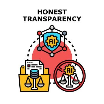 Honest transparency in artificial intelligence and ethical data 库存插图