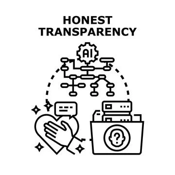 Honest transparency managing ai data and ethics Illustrazione stock