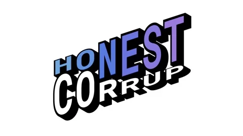 HONEST vs CORRUP, 3D Text Animation in Isometric View with Opposite Word Motion Stock Footage 314263563