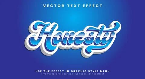 Honesty 3D editable text effect Stock Illustration
