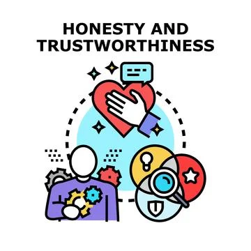 Honesty and trustworthiness creating ethical business values Stock Illustration