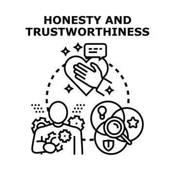 Honesty and trustworthiness creating ethical business values Stock Illustration