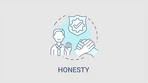 Honesty blue concept icon animation Stock Footage 310290763