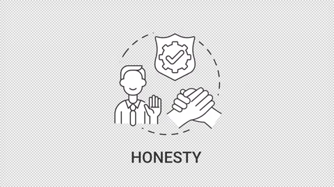 Honesty concept icon line animation Stock Footage 307924664