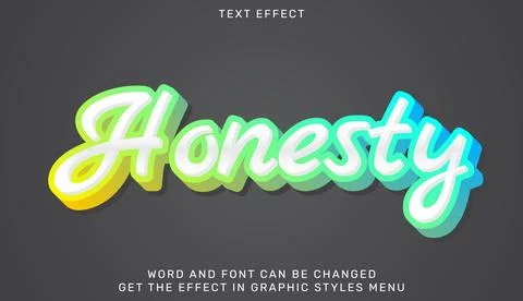 Honesty text effect template in 3d design Illustration