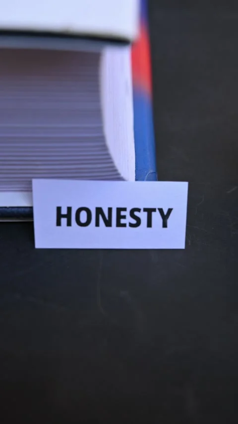 Honesty Word on White Paper Representing Integrity Stock Footage 338268526