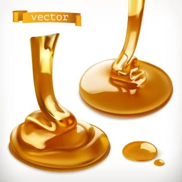 Honey. 3d vector icon set Stock Illustration