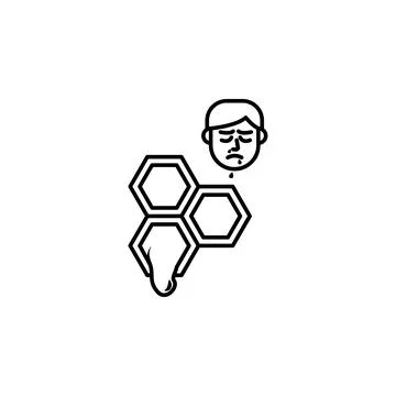 Honey, allergic face icon. Element of problems with allergies icon. Thin line Illustrazione stock