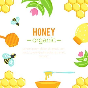 Honey background. Natural organic elements Stock Illustration