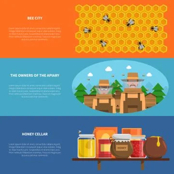 Honey Banners Set Stockillustratie