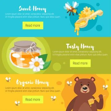 Honey banners template Stock Illustration