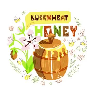 Honey Barrel Stock Illustration