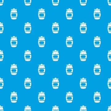 Honey barrel pattern vector seamless blue Stock Illustration