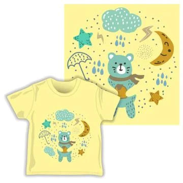 Honey bear seamless pattern print shirt fabric vector illustration Stockillustratie