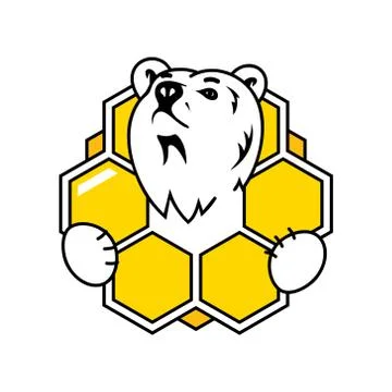 Honey bear sign Stock Illustration