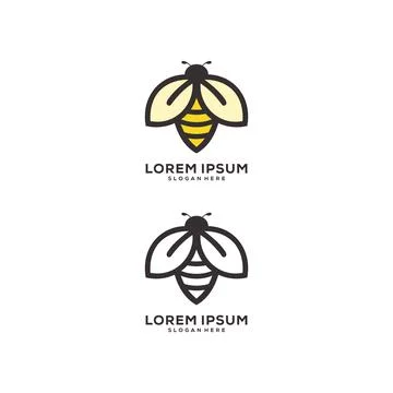 Honey Bee animals logo vector Stock Illustration