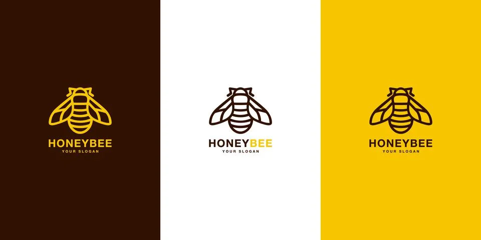 Honey Bee animals logo vector Stock Illustration