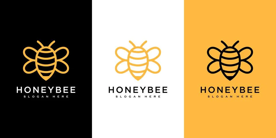 Honey Bee animals logo vector Stock Illustration