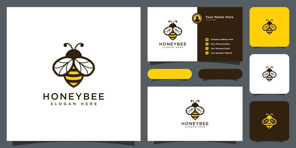 Honey Bee animals logo vector Stock Illustration
