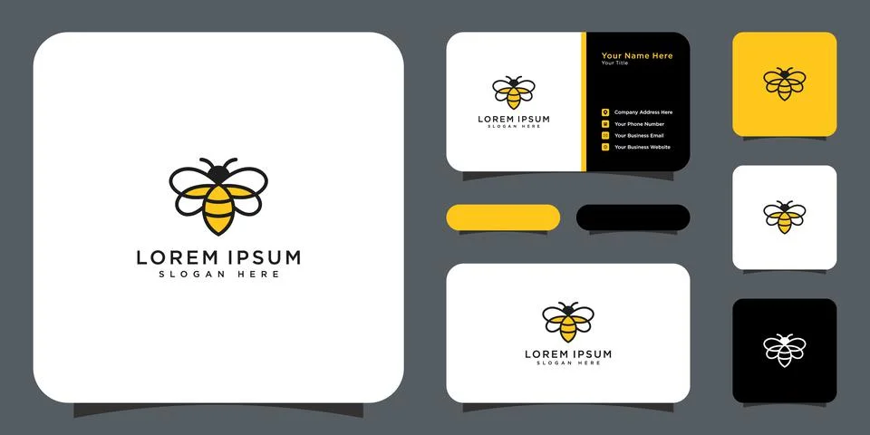 Honey Bee animals logo vector Stock Illustration