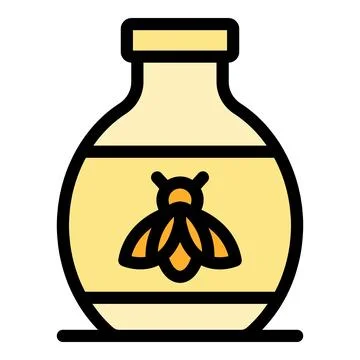 Honey bee bottle icon vector flat Stock Illustration