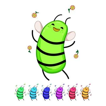 Honey bee character cartoon vector graphic Stock Illustration