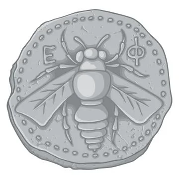 Honey bee coin Stock Illustration