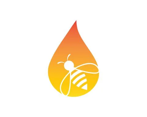 Honey bee drop Template vector icon illustration Stock-Illustration