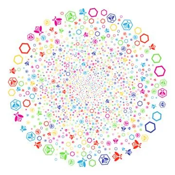 Honey Bee Festive Round Cluster Illustrazione stock