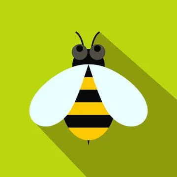 Honey bee icon, flat style Stock Illustration