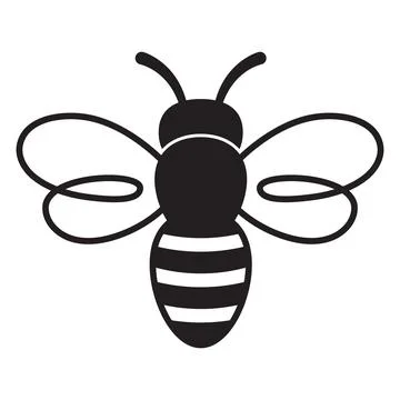 Honey Bee icon. Insect character. Cartoon flying bee. Vector. Stock Illustration