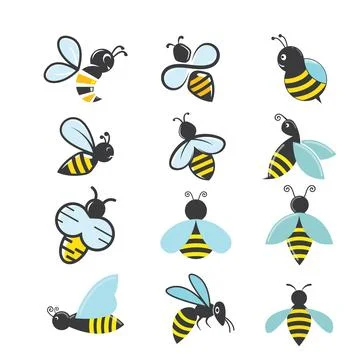 Honey Bee icon set  vector illustration element design Stock Illustration