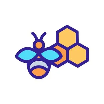 Honey bee icon vector. Isolated contour symbol illustration Illustrazione stock