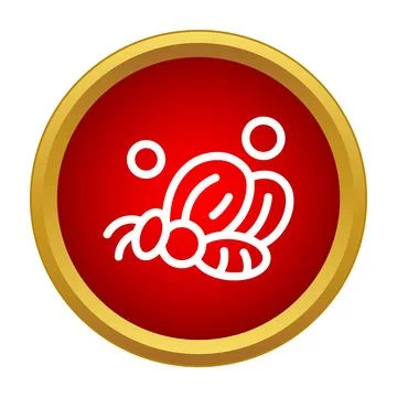 Honey bee insect icon flying in gold framed circle Stock Illustration