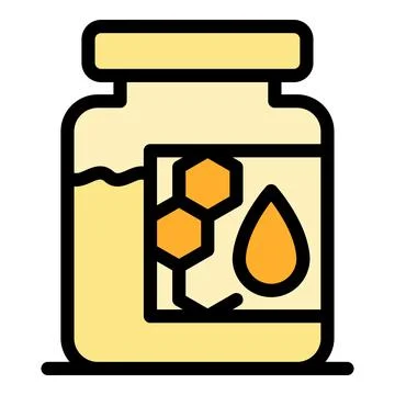 Honey bee jar icon vector flat Stock Illustration