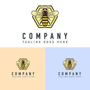 Honey bee logo design vector template Stock Illustration