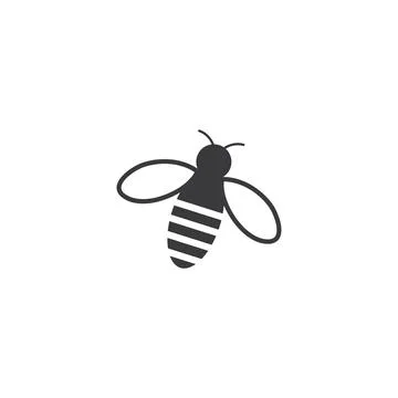 Honey Bee Logo Template vector icon illustration Stock Illustration