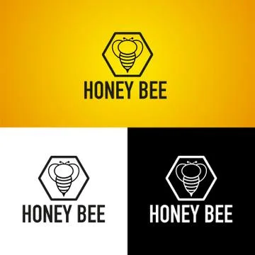Honey bee logo, vector Stock Illustration
