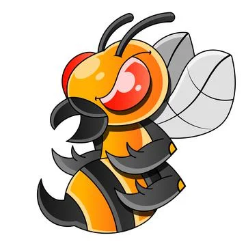 Honey bee or wasp flat vector icon for apps Illustrazione stock