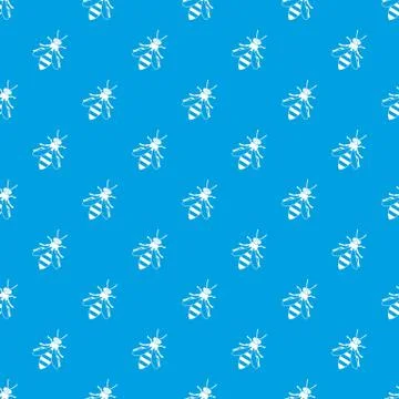 Honey bee pattern seamless blue Stock Illustration