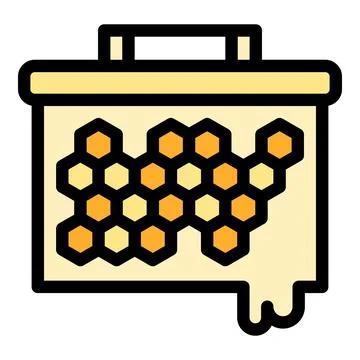 Honey bee rack icon vector flat Stock Illustration
