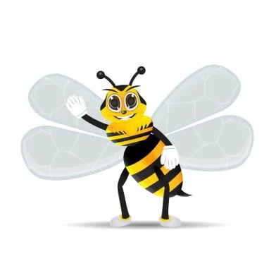 Honey bee saying hello Stock Illustration