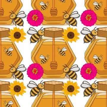 Honey Bee Seamless Stock-Illustration