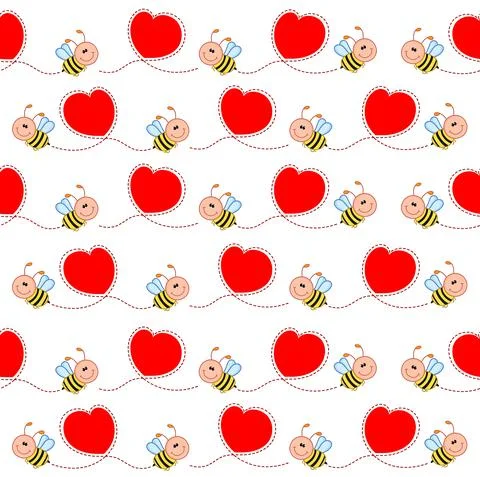 Honey Bee seamless pattern background Stock Illustration