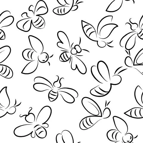 Honey Bee seamless pattern background Stock Illustration