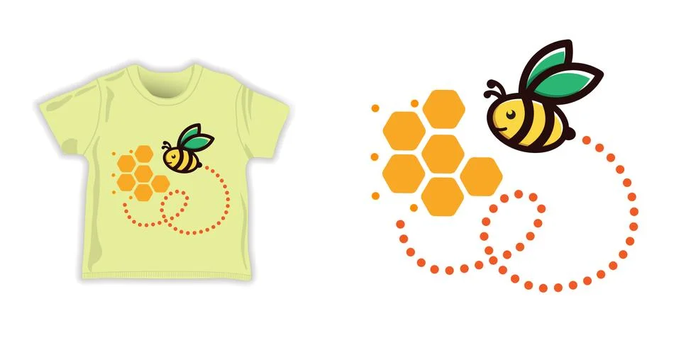 Honey bee seamless pattern fabric shirt textile vector illustration イラスト素材