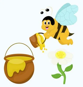 Honey Bee Set Stock Illustration