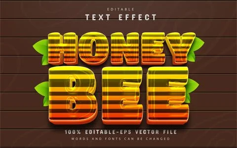 Honey bee text effect Ilustração Stock