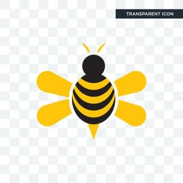 Honey bee vector icon isolated on transparent background, honey bee logo desi Stock Illustration