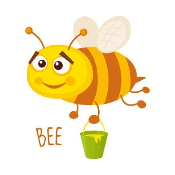 Honey Bee Vector illustration isolated Stock Illustration